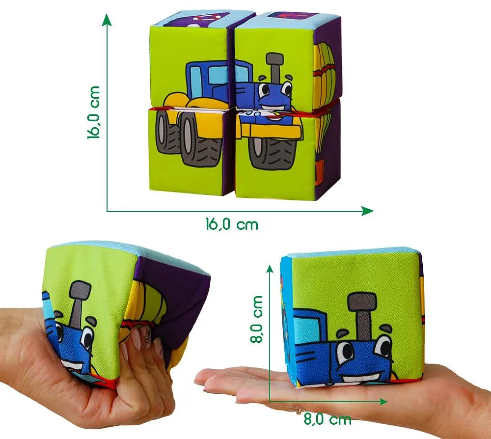 Набір м'яких кубиків Масік Конструктор Транспорту (МС 090501-01) - фото 2