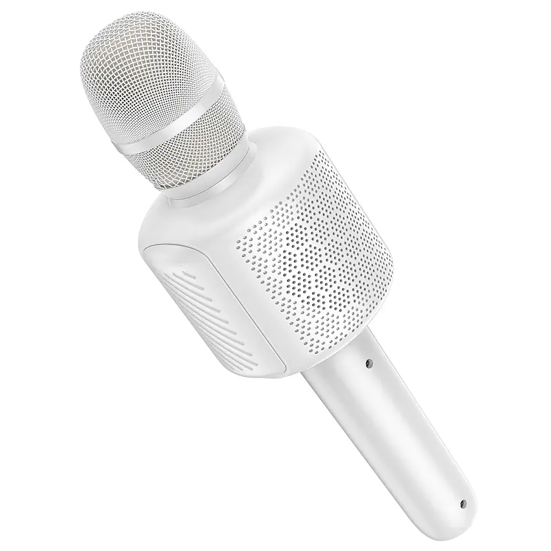 Портативна колонка-мікрофон HOCO L24 Shine karaoke microphone, 5W, White - фото 3