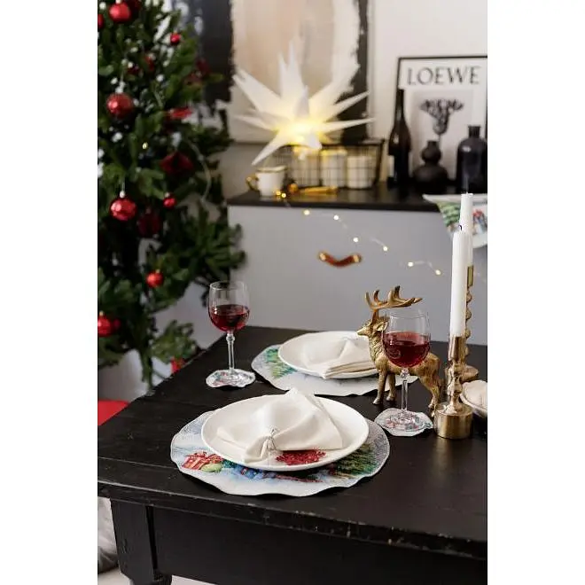 Серветка Прованс Різдвяне багаття гобеленова D-35 см (36429) - фото 2