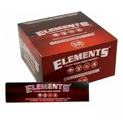 Папір для самокруток Elements Connoisseur King Size Slim + Tips Red - фото 2