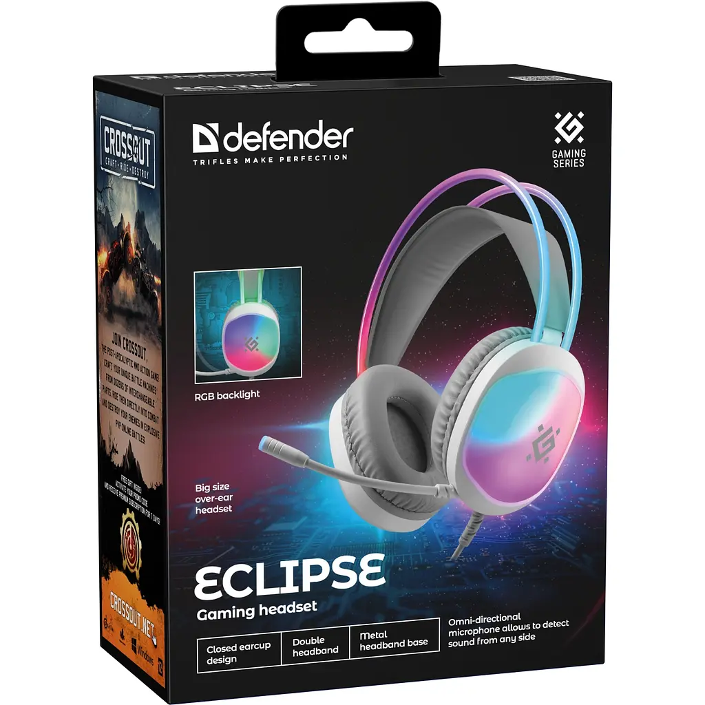 Гарнітура Defender Eclipse, USB, 2м, White - фото 4