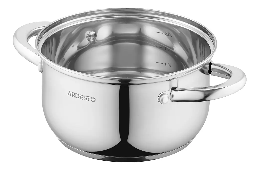 Кастрюля Ardesto Gemini Gourmet, со стеклянной крышкой, нержавеющая сталь, 2,3 л (AR1923GSS) - фото 2