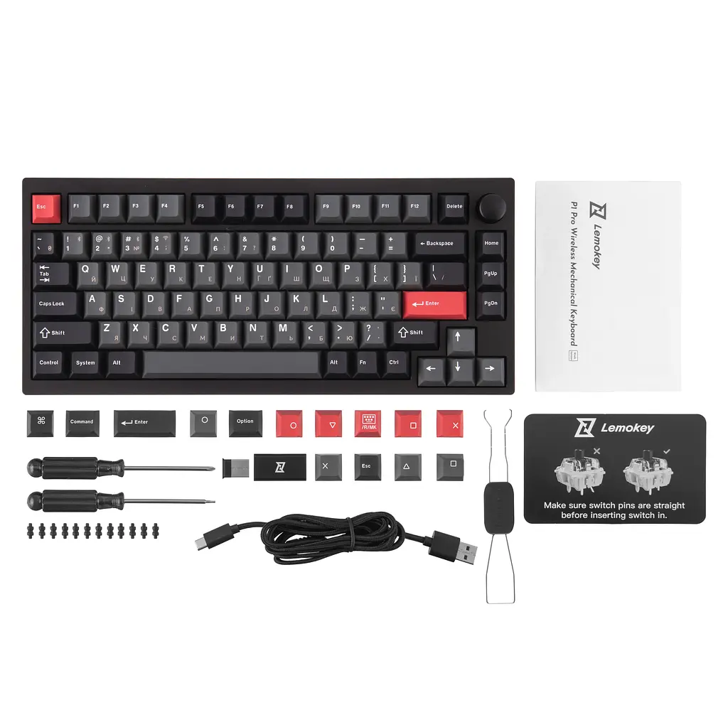 Клавиатура механическая P1 Pro 84Key, Keychron Super Banana, WL/BT/USB-A, QMK/VIA, Hot-Swap, E Lemokey teh0013895 - фото 3