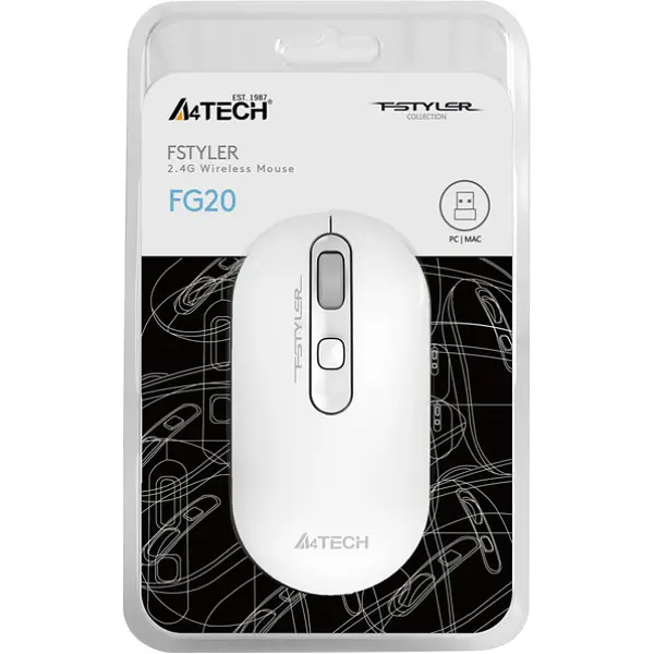 Бездротова миша A4Tech Fstyler FG20 Wireless White (FG20 (White)) - фото 3