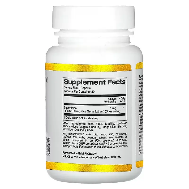 Інші екстракти Spermidine 1 mg 30 капсул CGN vit0005861 - фото 2