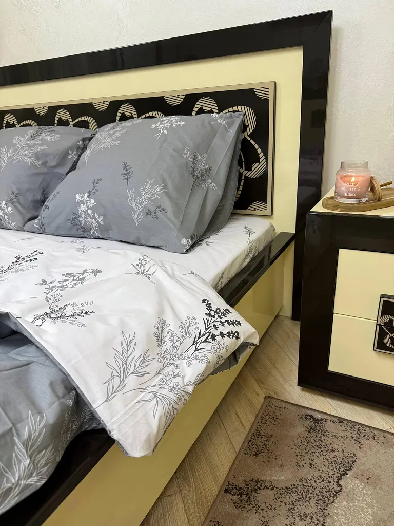 Постільна білизна бавовняна Ітея Півтораспальна 150 x 220 Бязь Сіра 70 х 70 - фото 2