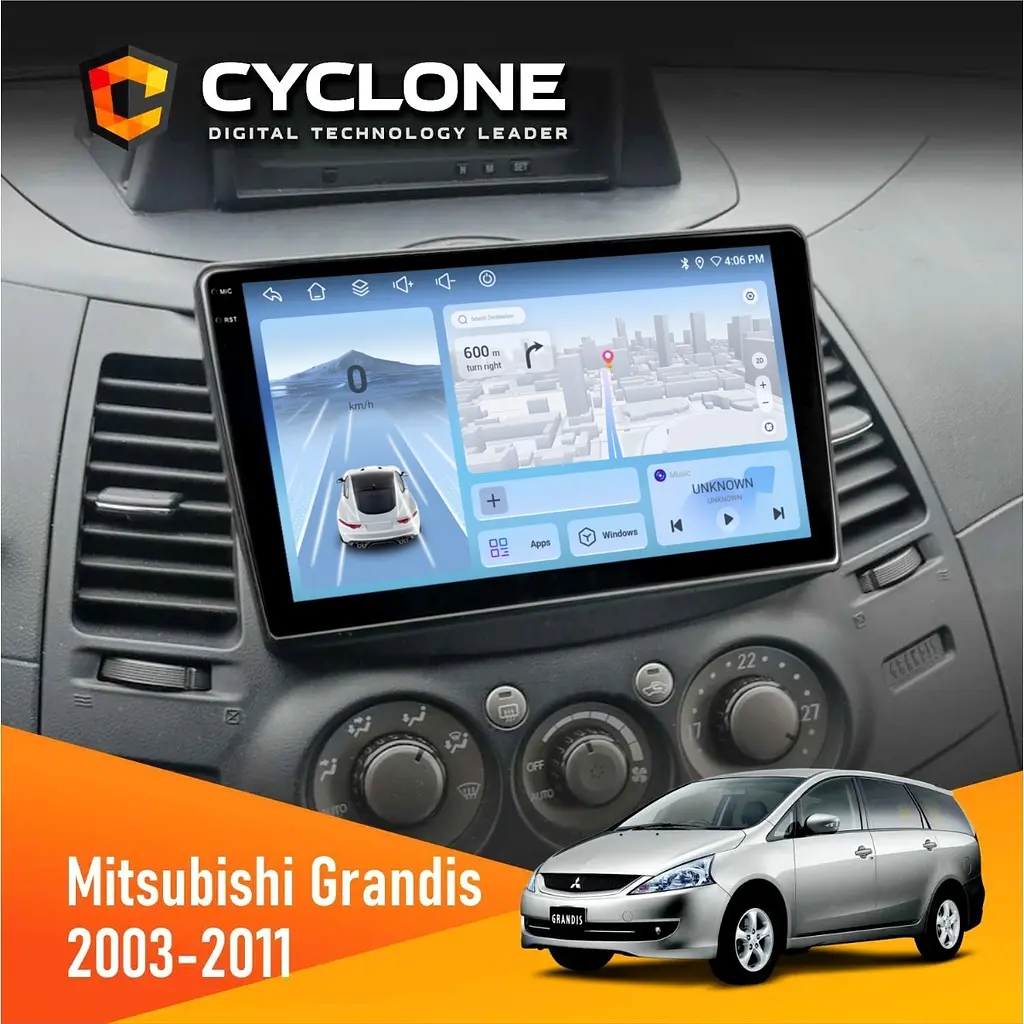 Штатна магнітола Mitsubishi Grandis 2003-2011 Cyclone C9-012 4x64, DSP, 4G Cyclone (НФ-00007959)