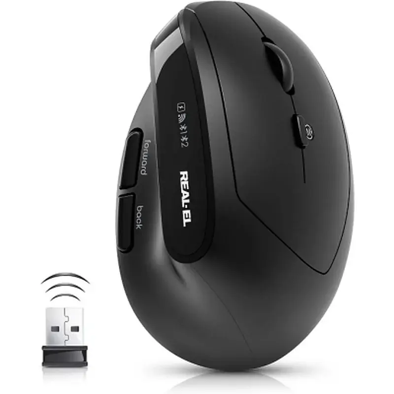 Мишка REAL-EL RM-490W Wireless/Bluetooth Black (EL123200058)