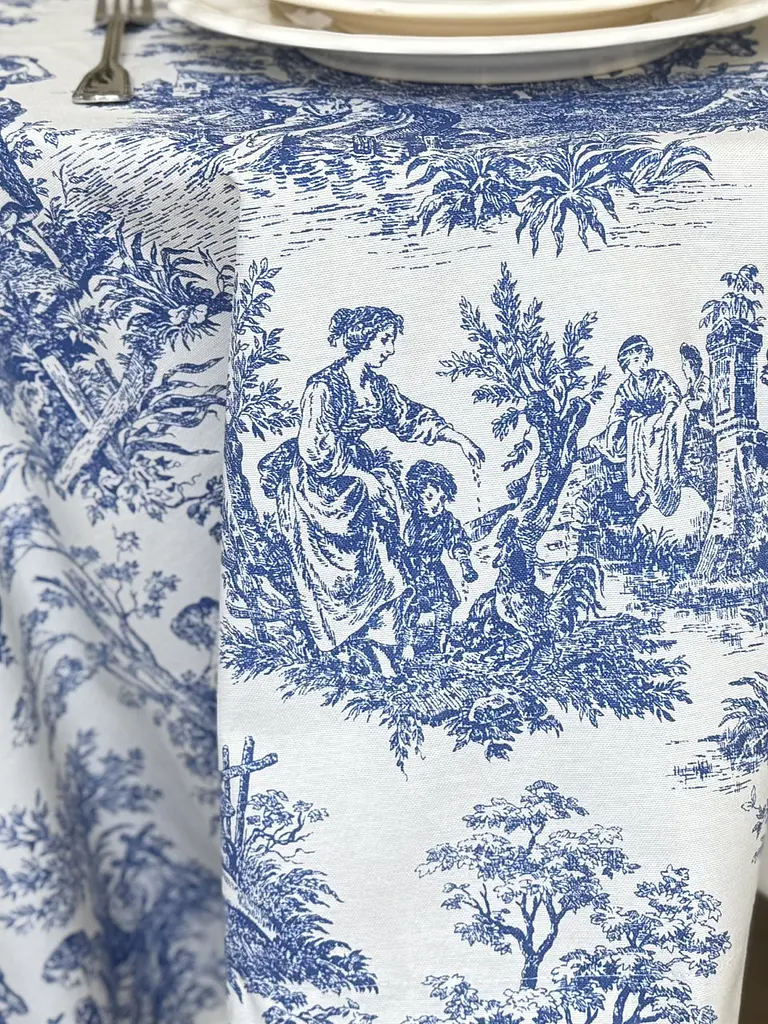 Скатертина столова Ecotton DUCK 150х170 см водовідштовхувальна Italiano Blue синього кольору (25365) - фото 5
