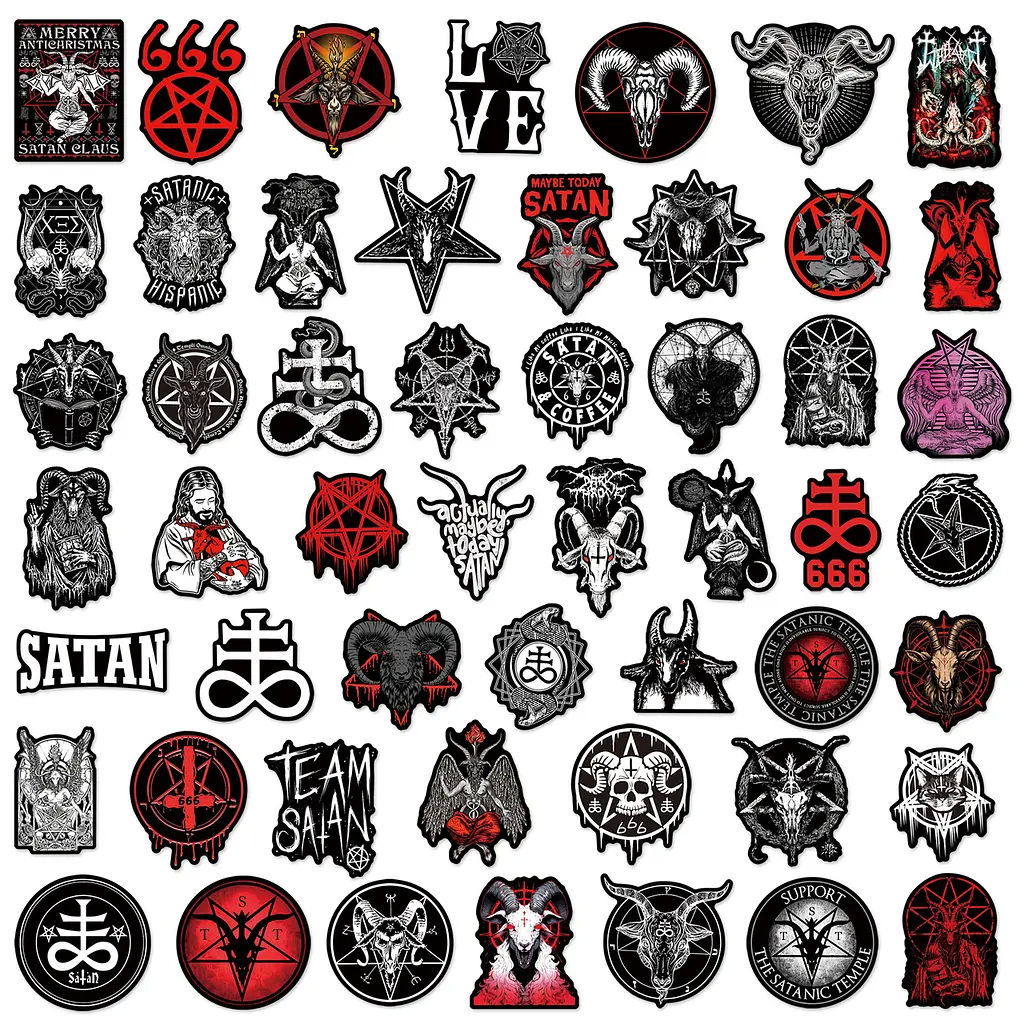 Стікерпак Сатана Диявол Набір наклейок GeekLand Satana Devil 50 штук - фото 2