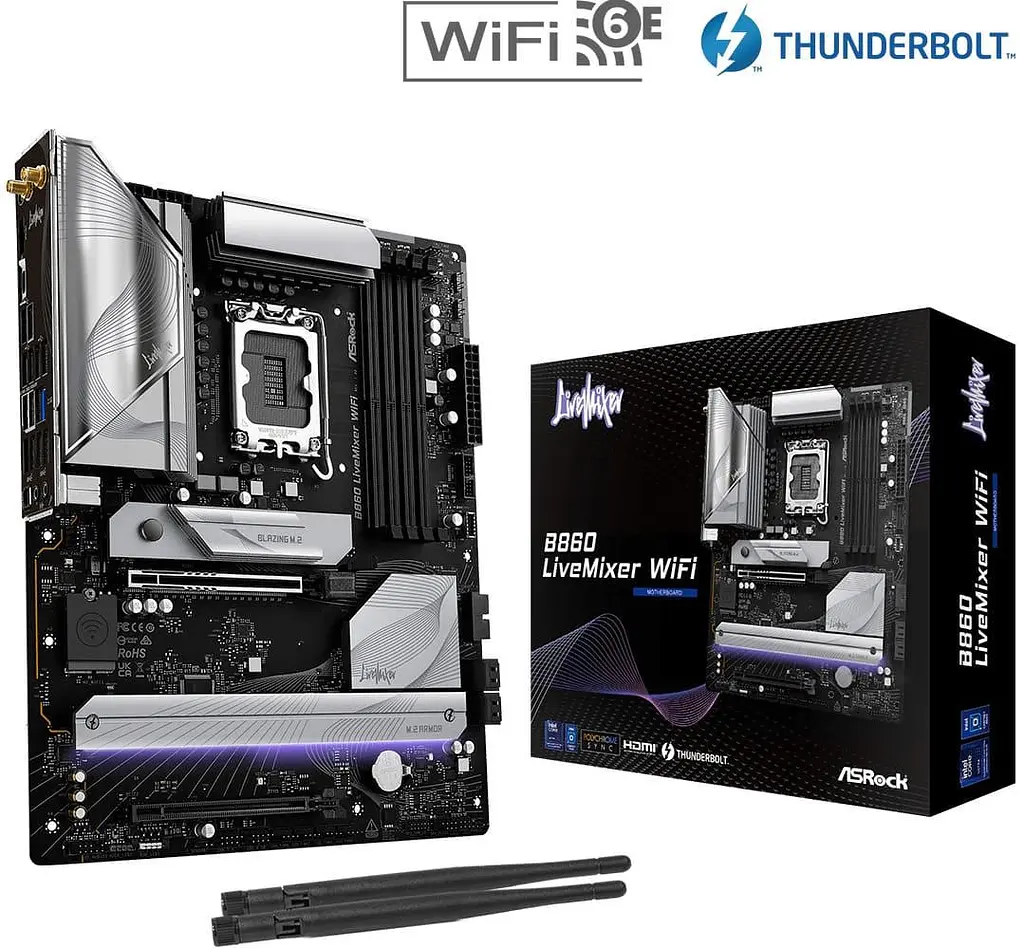 Материнская плата AsRock B860 LiveMixer WiFi (B860 LiveMixer WiFi) (Socket 1851, Intel B860, ATX) - фото 5