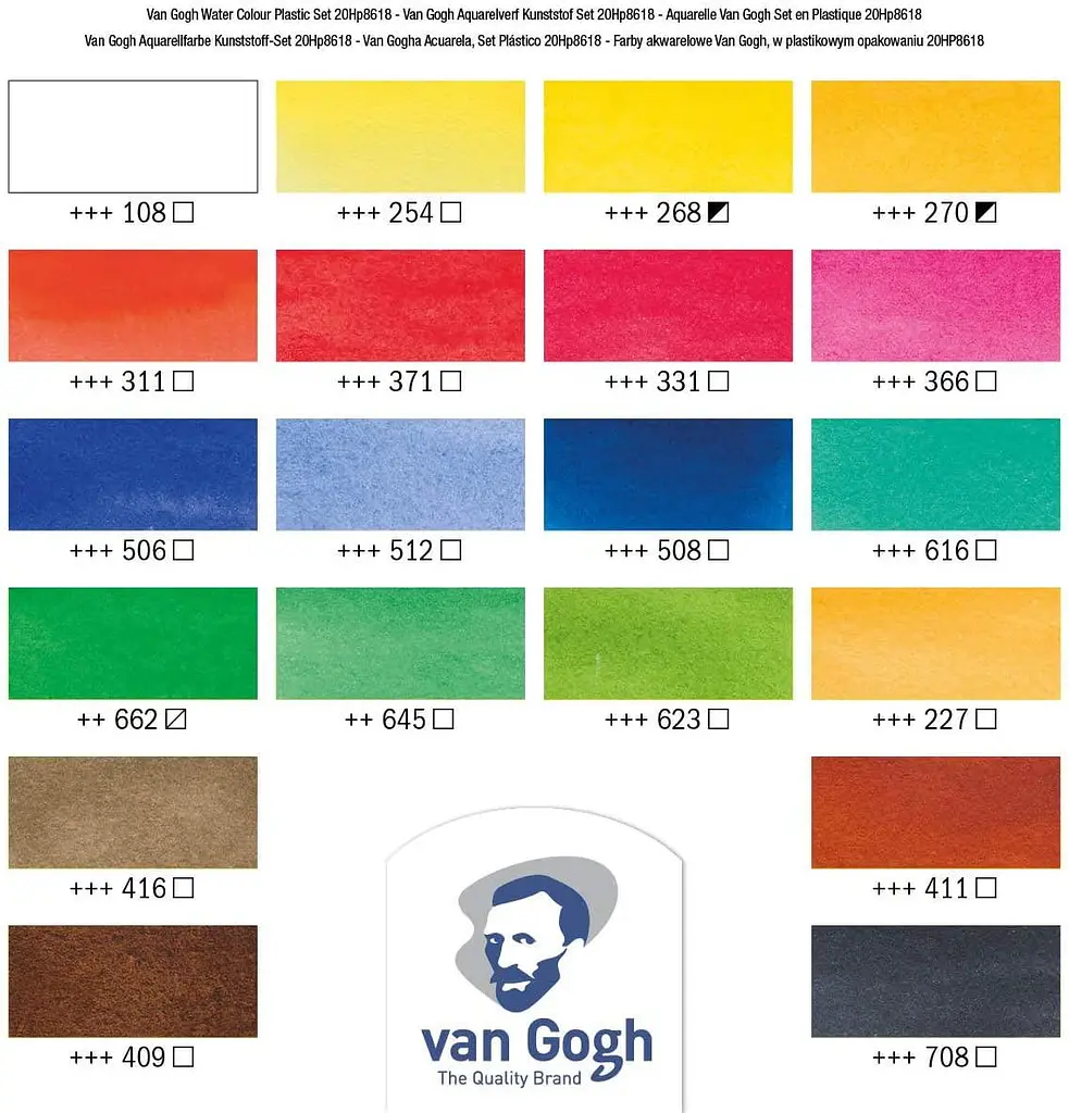Набір акварельних фарб VAN GOGH 18 кювет+2х10 мл - фото 5