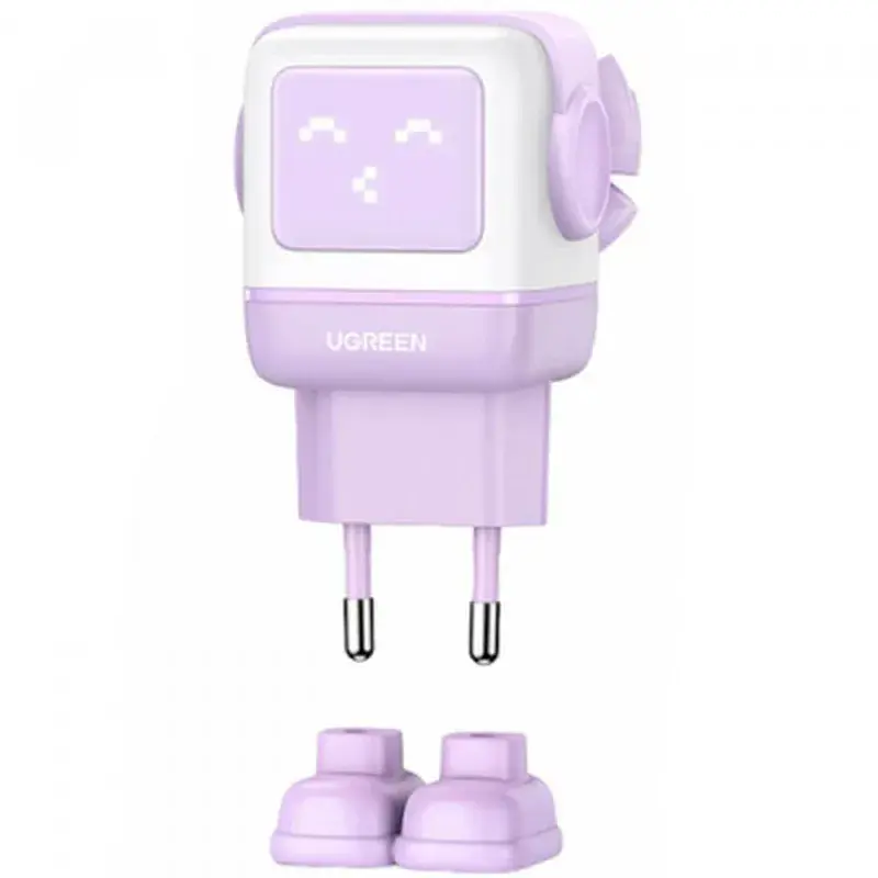 Зарядний пристрій Ugreen CD361 Robot tech Fast Charger 3xUSB 2xUSB-C + USB-A PD65W GaN Purple (35291) - фото 2