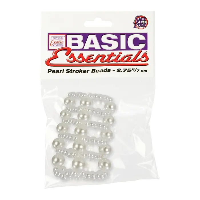 Насадка на пеніс CalExotics Basic Essentials Pearl Stroker Beads 7 см білий - фото 3