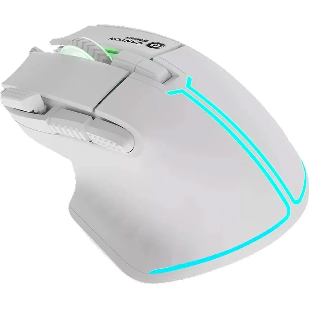 Миша Canyon mouse Fortnax GM-636 RGB 9buttons Wired White (CND-SGM636W) - фото 2