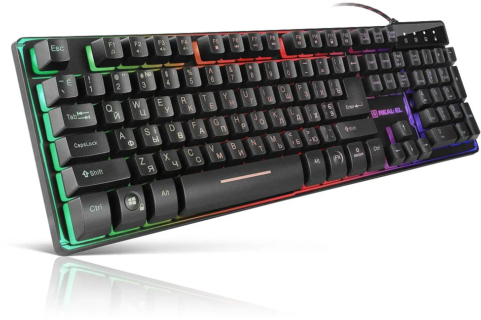 Клавіатура Real-el Gaming 8700 Чорний - фото 2