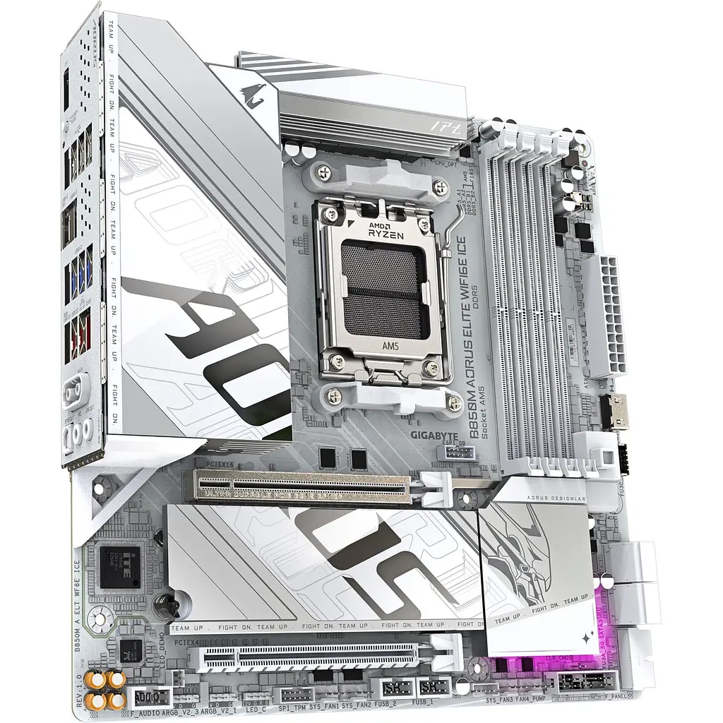Материнська плата AORUS B850M Elite WIFI 6E Ice [139975] - фото 4