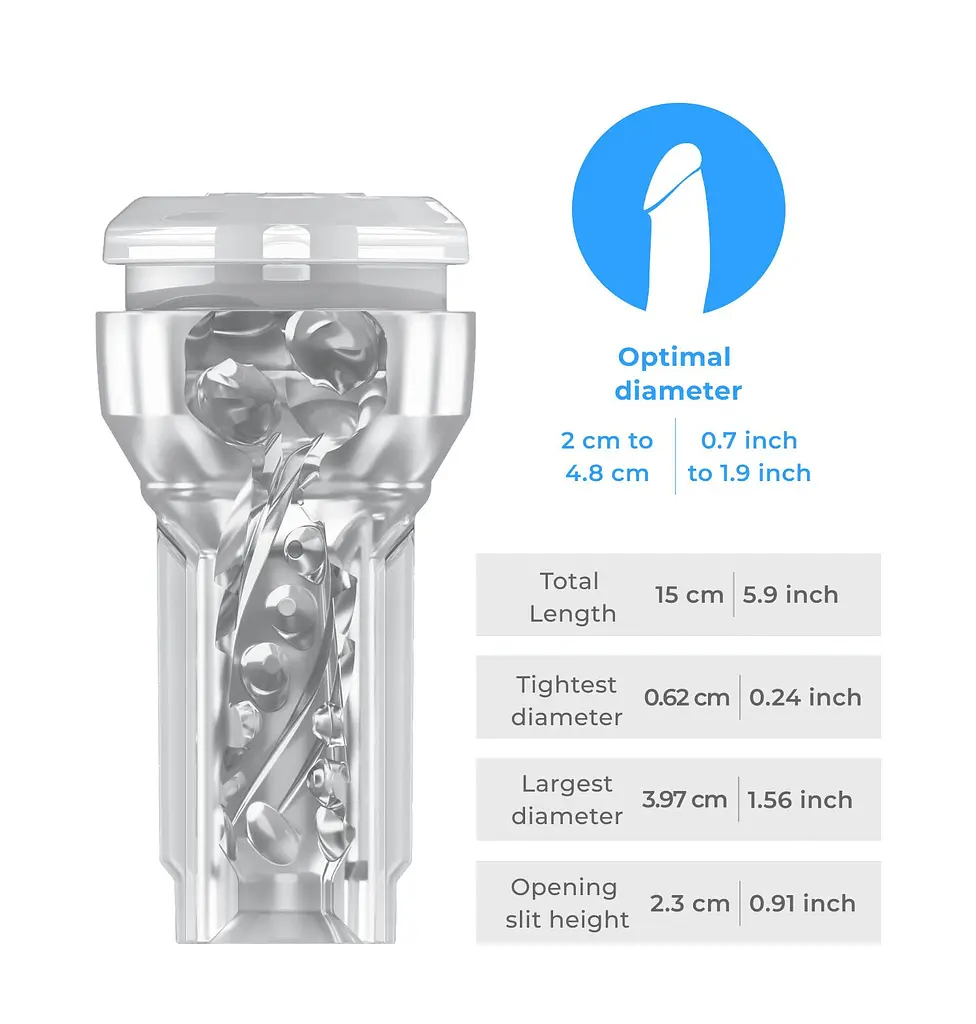 Мастурбатор Kiiroo Feel Pocket Crystal, сумісний з інтерактивною насадкою PowerBlow - фото 5