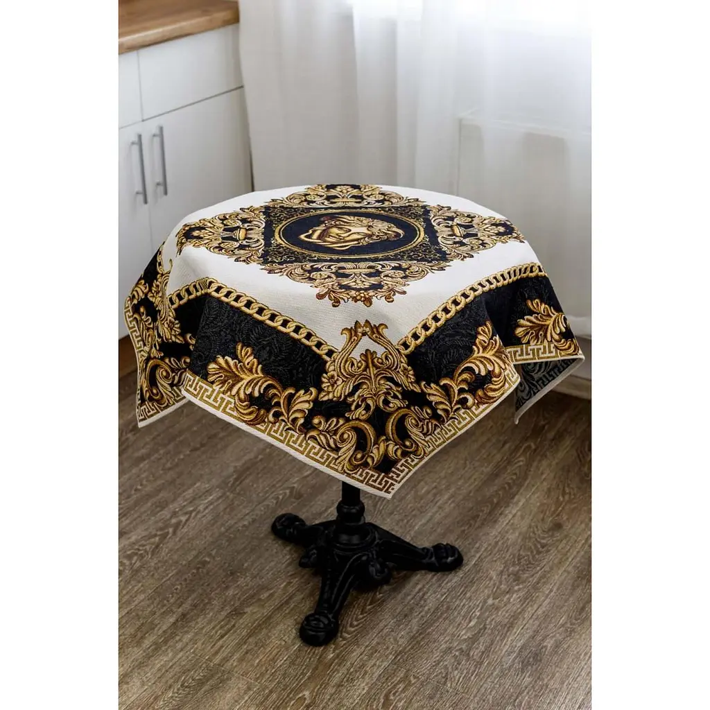 Скатерть Прованс Arte di lusso 180х135 см черно-белая с золотым (25450) - фото 9