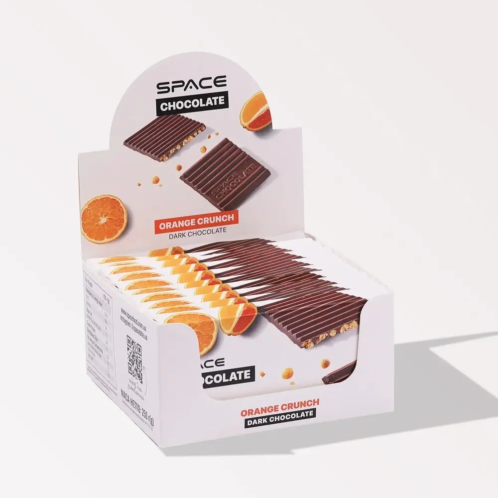 Блок темного шоколаду Space Chocolate Orange Crunch, 10*25 грам - Апельсин SpaceFood vit0004582
