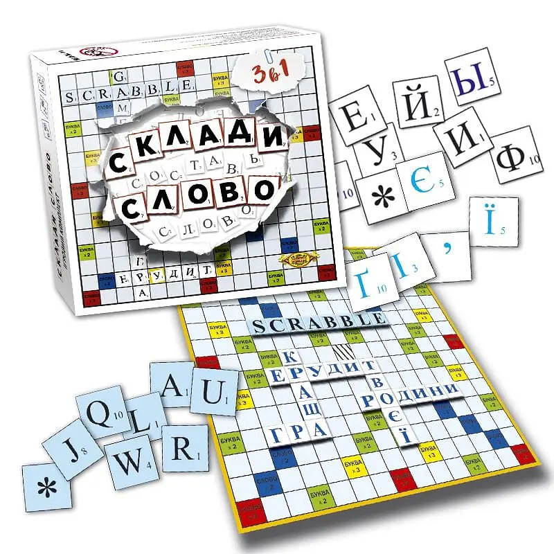 Настільна гра Майстер Склади слово Ерудит Scrabble від 4-х років 20,5х19,5х3,5 см від 4 років Коричневий (SR-113-N-1175) - фото 2