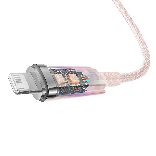 Кабель Baseus Explorer Series Fast Charging Cable with Smart Temperature Control Cable USB to Lightning 2.4A 1m CATS010004 Pink - фото 4
