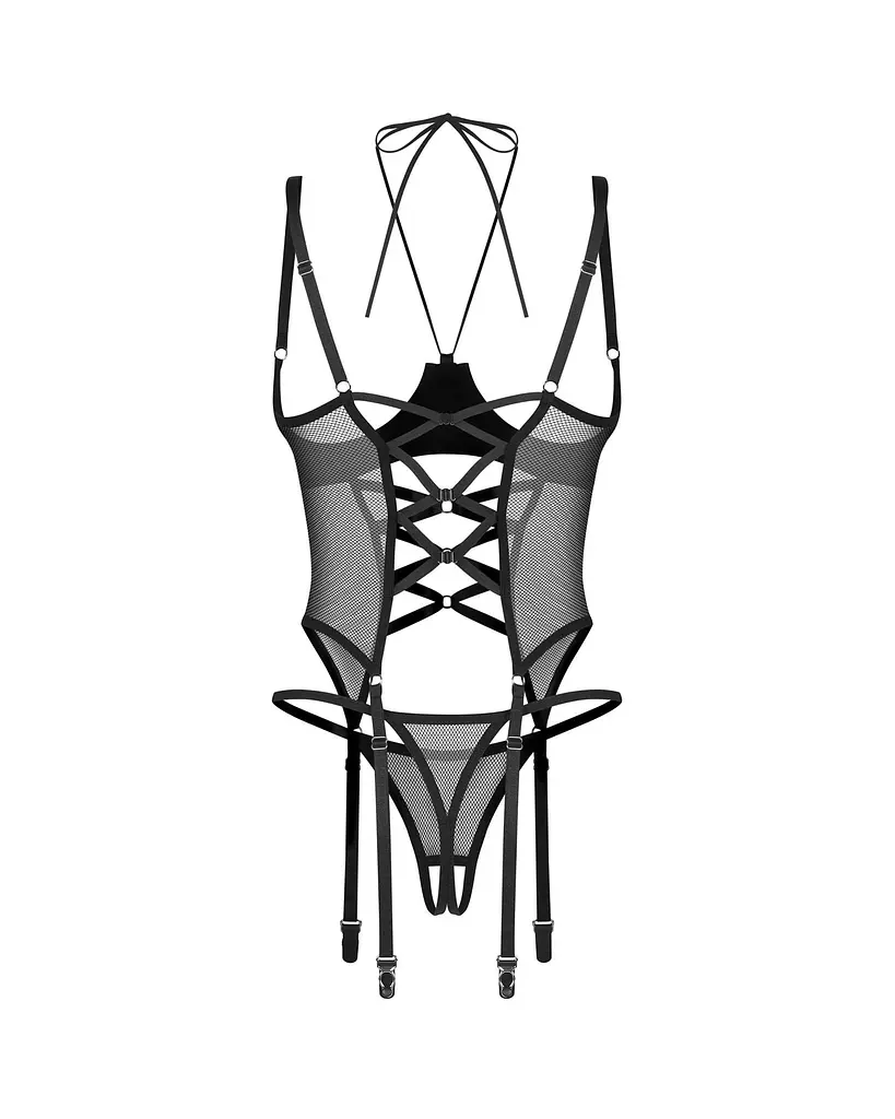Корсет Obsessive Dominna otwarte 2XL/3XL (черный) - фото 6