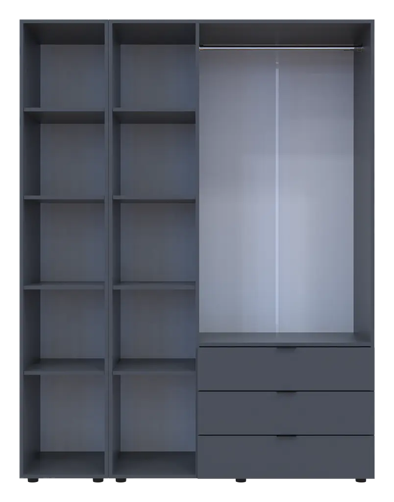 Шафа для одягу Doros Гелар Графіт 3ДСП/Дзеркало 155х49.5х203.4 (42002158) - фото 6