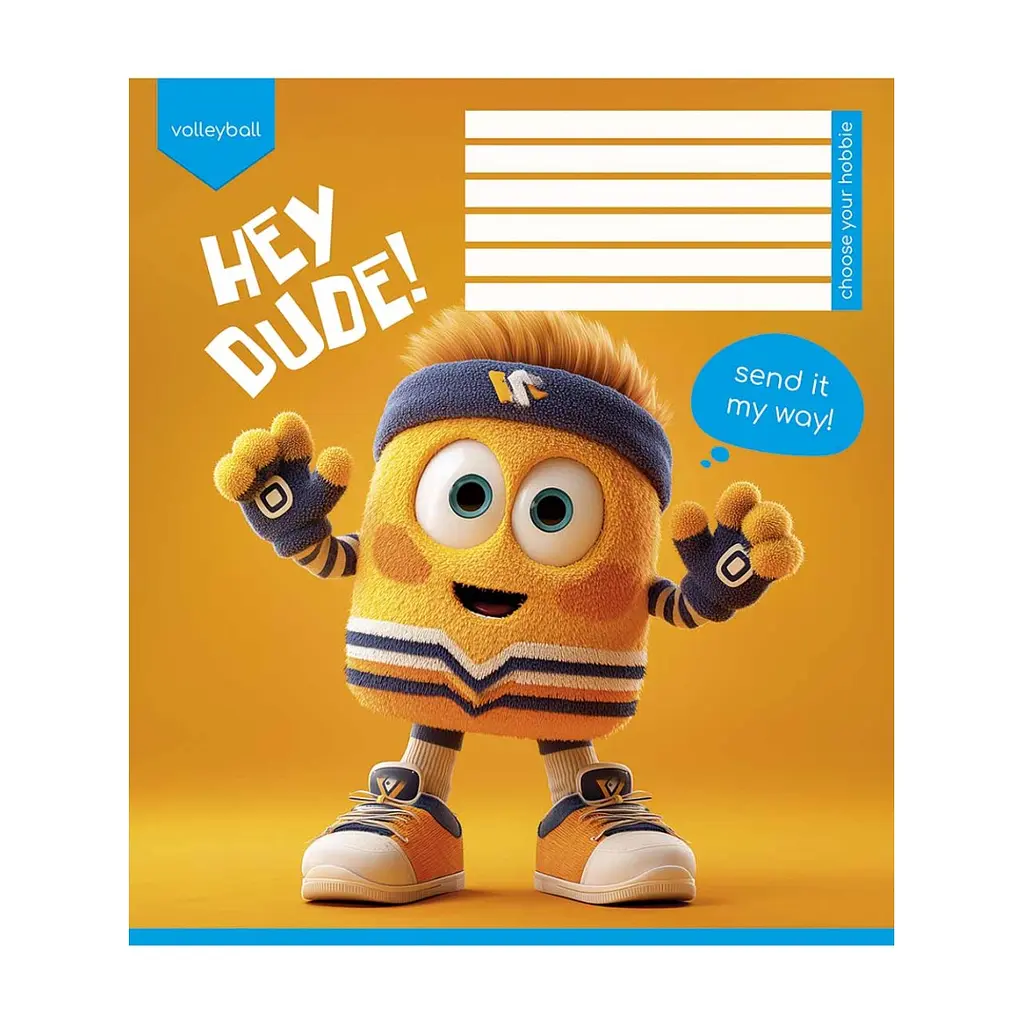 Зошит Школярик Hey dude 12 аркушів клітинка (012-3668K), в асортименті - фото 2