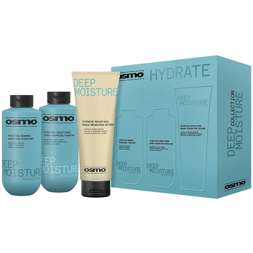 Набір для сухого волосся Osmo New Deep Moisture 2025 шампунь 400 мл + кондиціонер 400 мл + маска 250 мл