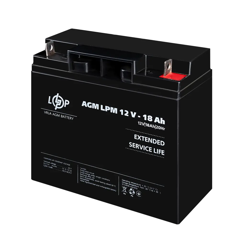 Акумулятор AGM LPM 12V - 18 Ah - фото 4