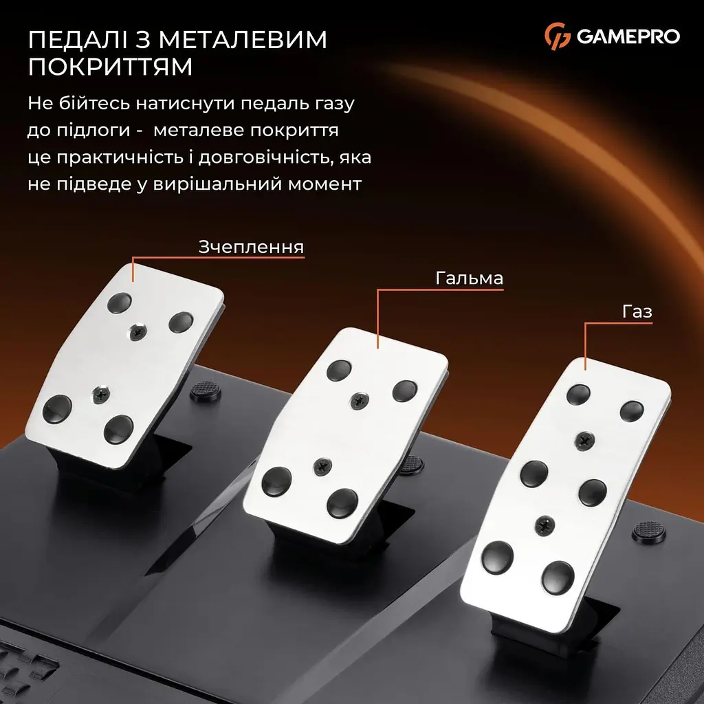 Руль и педали GamePro RW038PM с коробкой передач PC/XBOX/SWITCH/PS3/PS4 - фото 8
