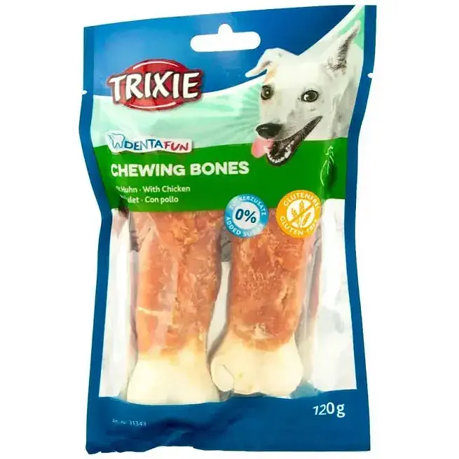 Ласощі для собак Trixie Кістка для чищення зубів Denta Fun з куркою 11 см 2 шт. 120 г (31343_1шт) - фото 2