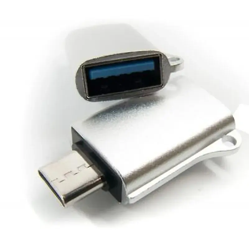 Перехідник OTG USB 2.0 AF to USB-C grey Dengos (ADP-019) - фото 3