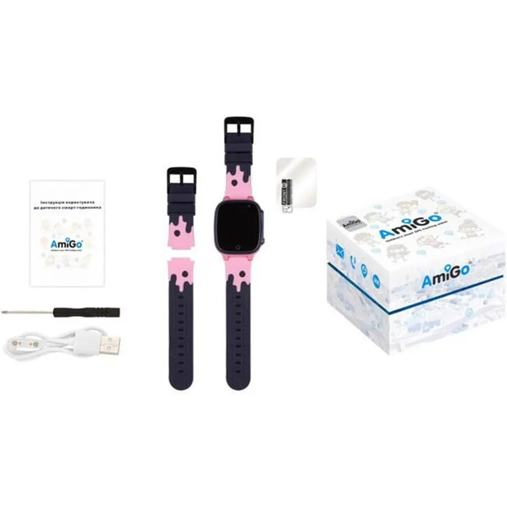 Детские умные часы AmiGo GO008 MILKY розовые - фото 2