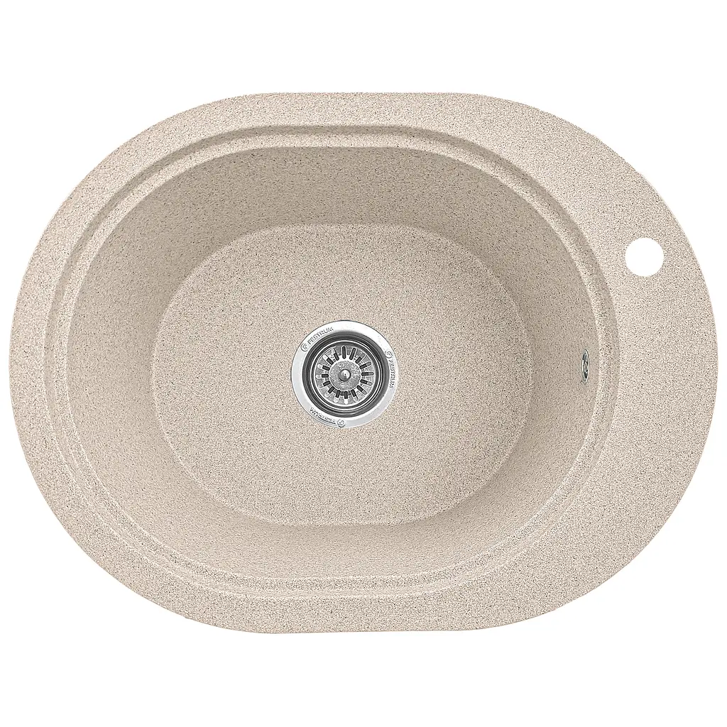 Мойка кухонная Valetti 61N гранитная 560х430 мм бежевая - фото 2