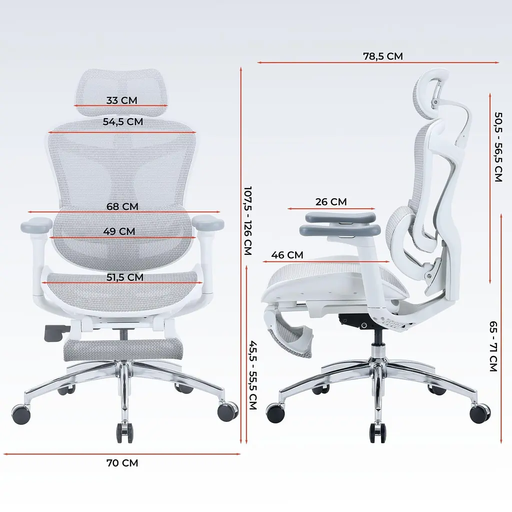 Офісне крісло Sihoo DORO C300L Mesh White with footrest (DORO-C300L-A3-102-JT) - фото 15