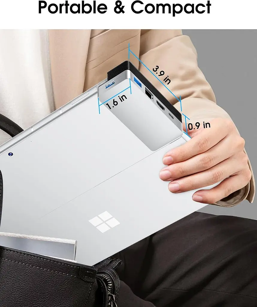 Хаб 6-в-1 для Surface Pro 9 з HDMI 4K, LAN, USB 3.0, PD 100W - фото 3