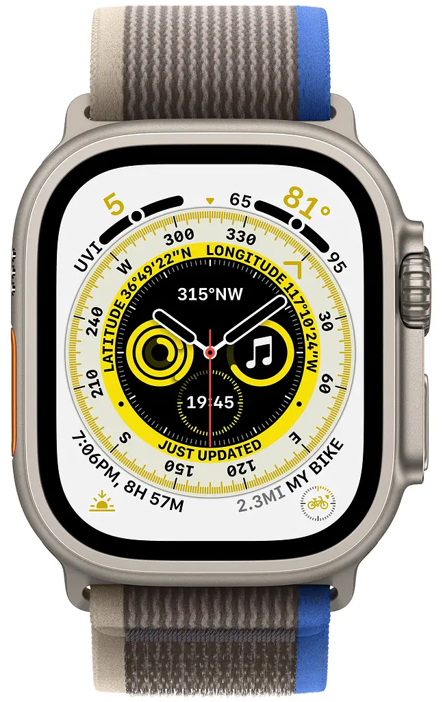 Смарт-годинник Apple Watch Ultra 49mm Titanium Case with Blue/Gray Trail Loop S/M [MNHE3/MNHL3] [73829] - фото 2