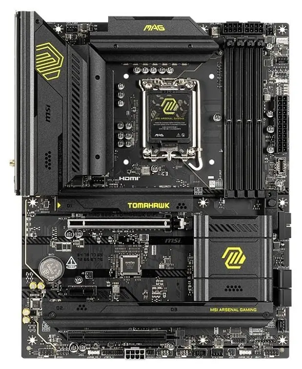 Материнская плата LGA1851, MSI MAG B860 TOMAHAWK WIFI, B860, 4xDDR5, 1xPCI-E 5.0 x16, 1xPCI-E 4.0 x16, 1xPCI-E 4.0 x1, 4xSATA3, 3xM.2, ALC897, Killer E5000, WiFi 7, Bluetooth 5.4, HDMI/DP/Type-C, ATX - фото 2