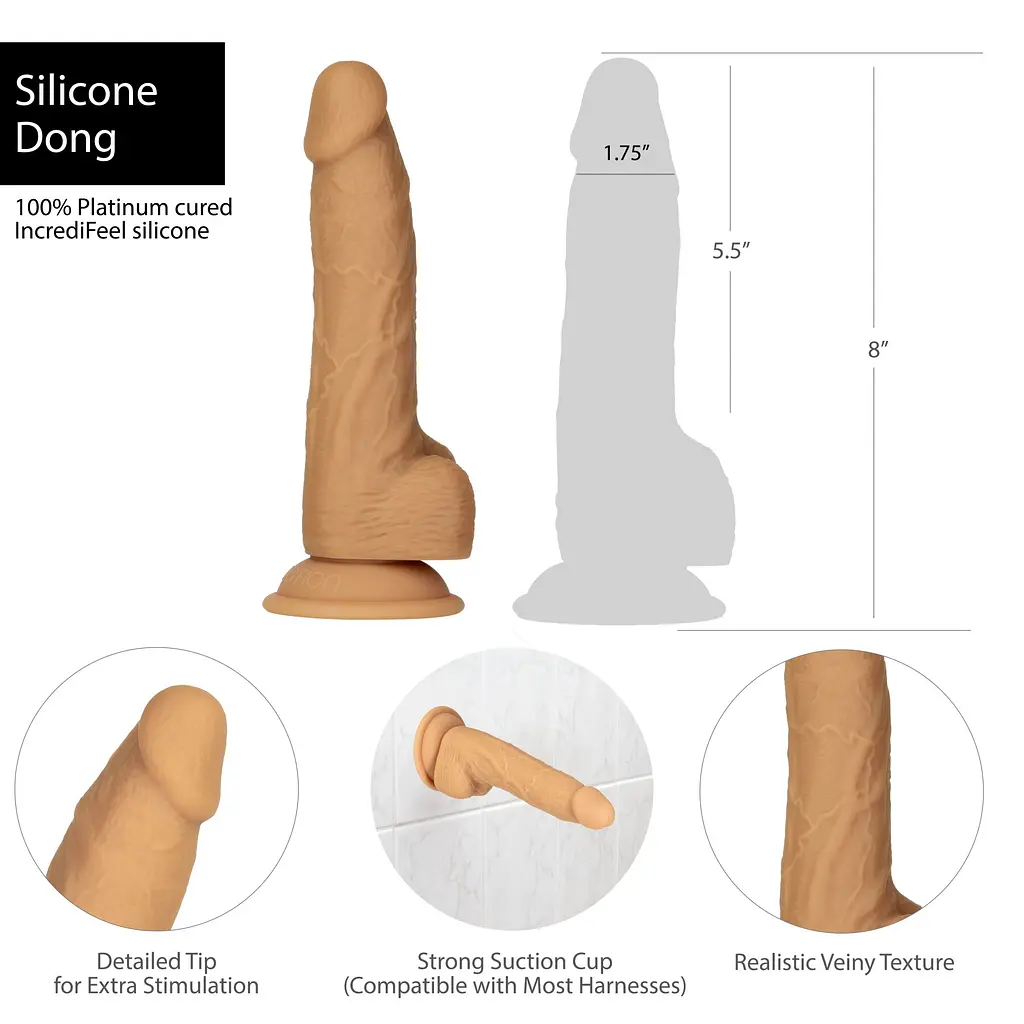 Фалоімітатор ADDICTION Dual Density Silicone Dildo Caramel 8″ ADDICTION SO8243 95382 - фото 5