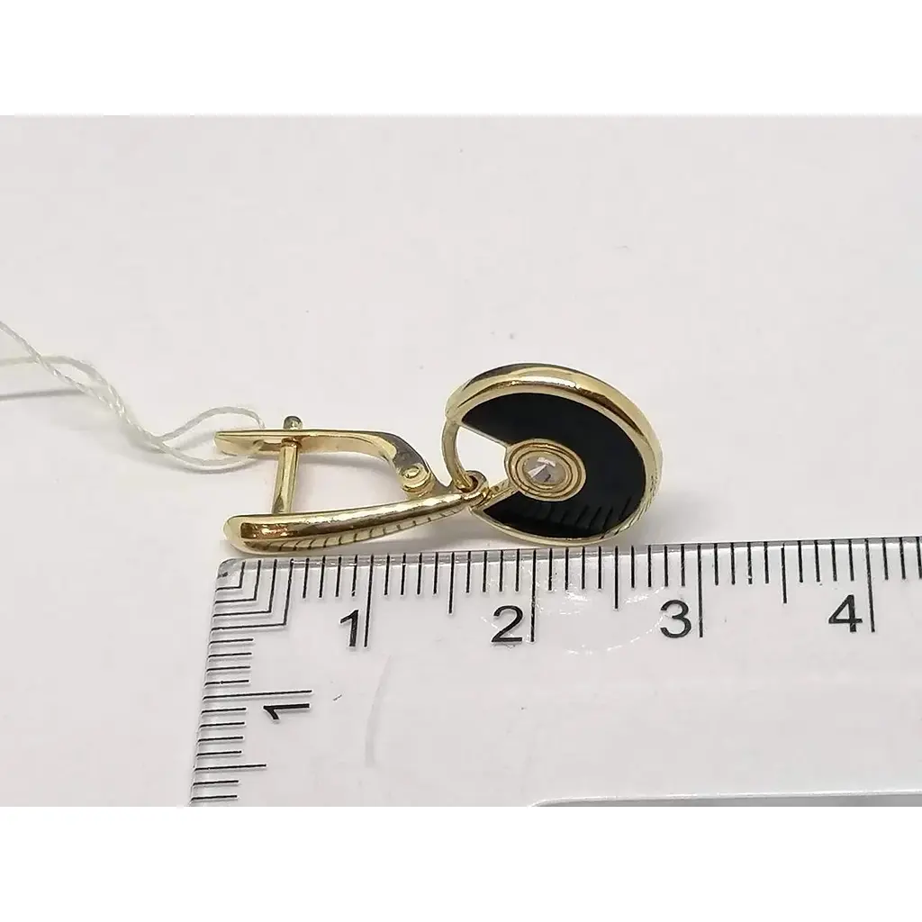 Золоті сережки Імперія золота з фіанітами і емаллю. СВ796И - фото 4