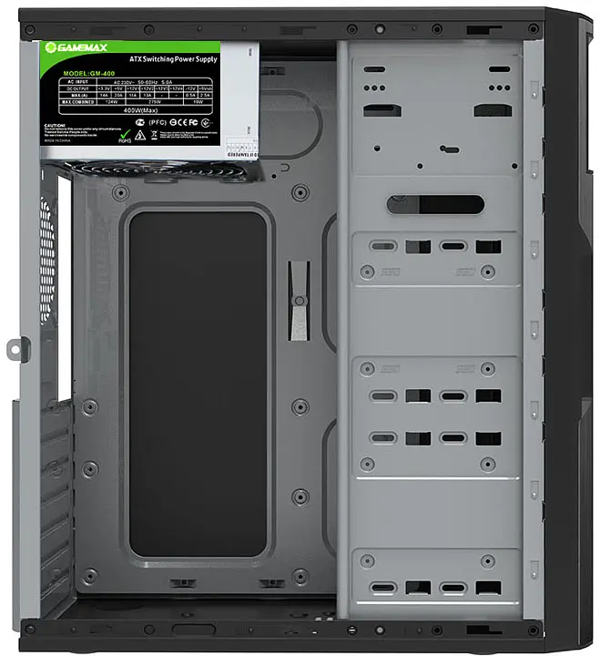 Корпус GameMax ET-212 Black, 400 Вт, Midi Tower, ATX / Micro ATX / Mini ITX, 2xUSB 3.0, 2xUSB 2.0 (ET-212-400W-U3) - фото 4