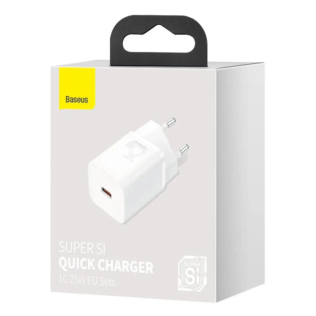 Зарядний пристрій Baseus Super Si швидке заряджання 1xUSB-C білий (CCSP020102) - фото 5