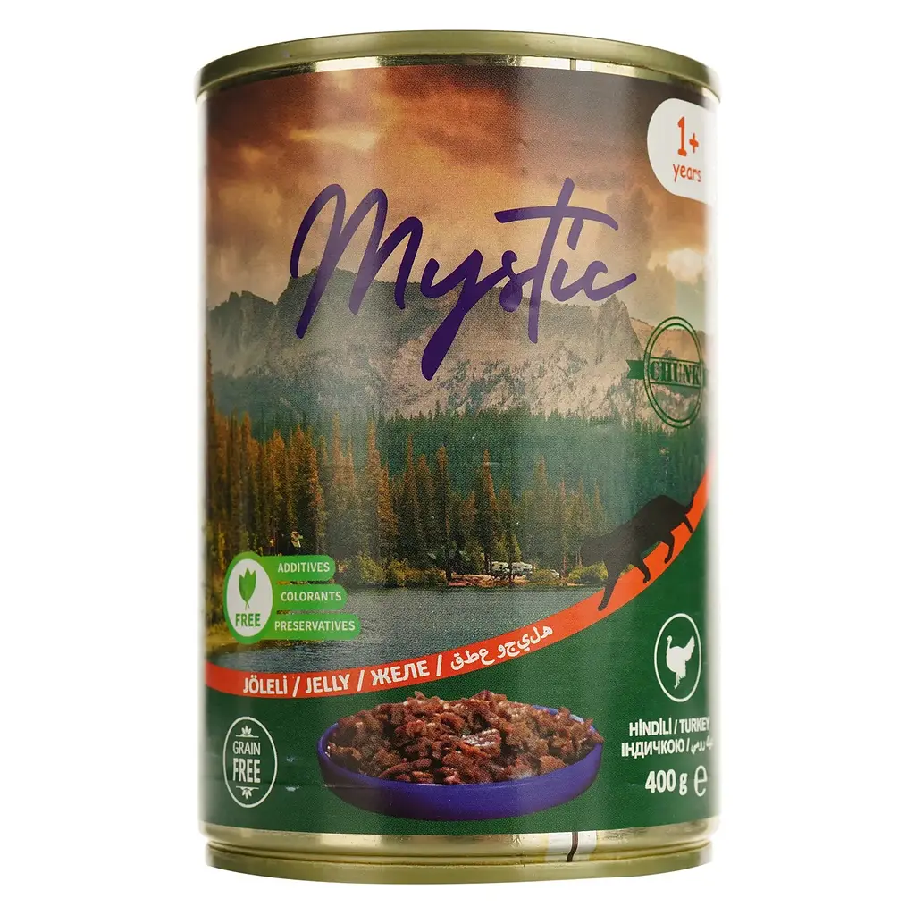 Вологий корм для котів Mystic шматочки індичка в желе 400 г (609119)
