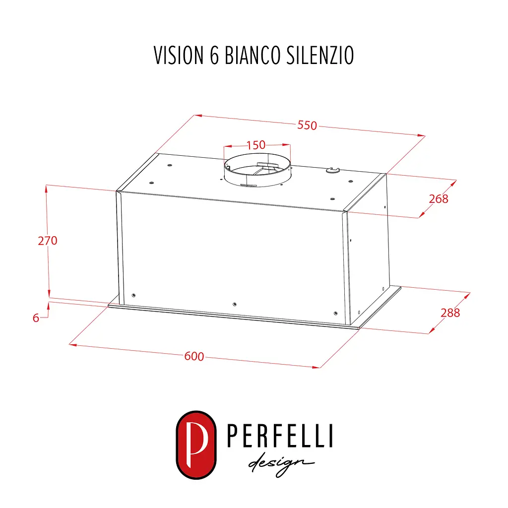 Витяжка повновбудована PERFELLI DESIGN VISION 6 BIANCO SILENZIO - фото 17