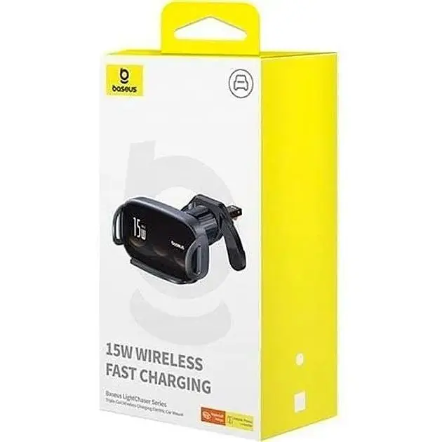Автотримач з бездротовою зарядкою Baseus LightChaser Series Triple-Coil Wireless Charging C40355901111-00 - фото 4