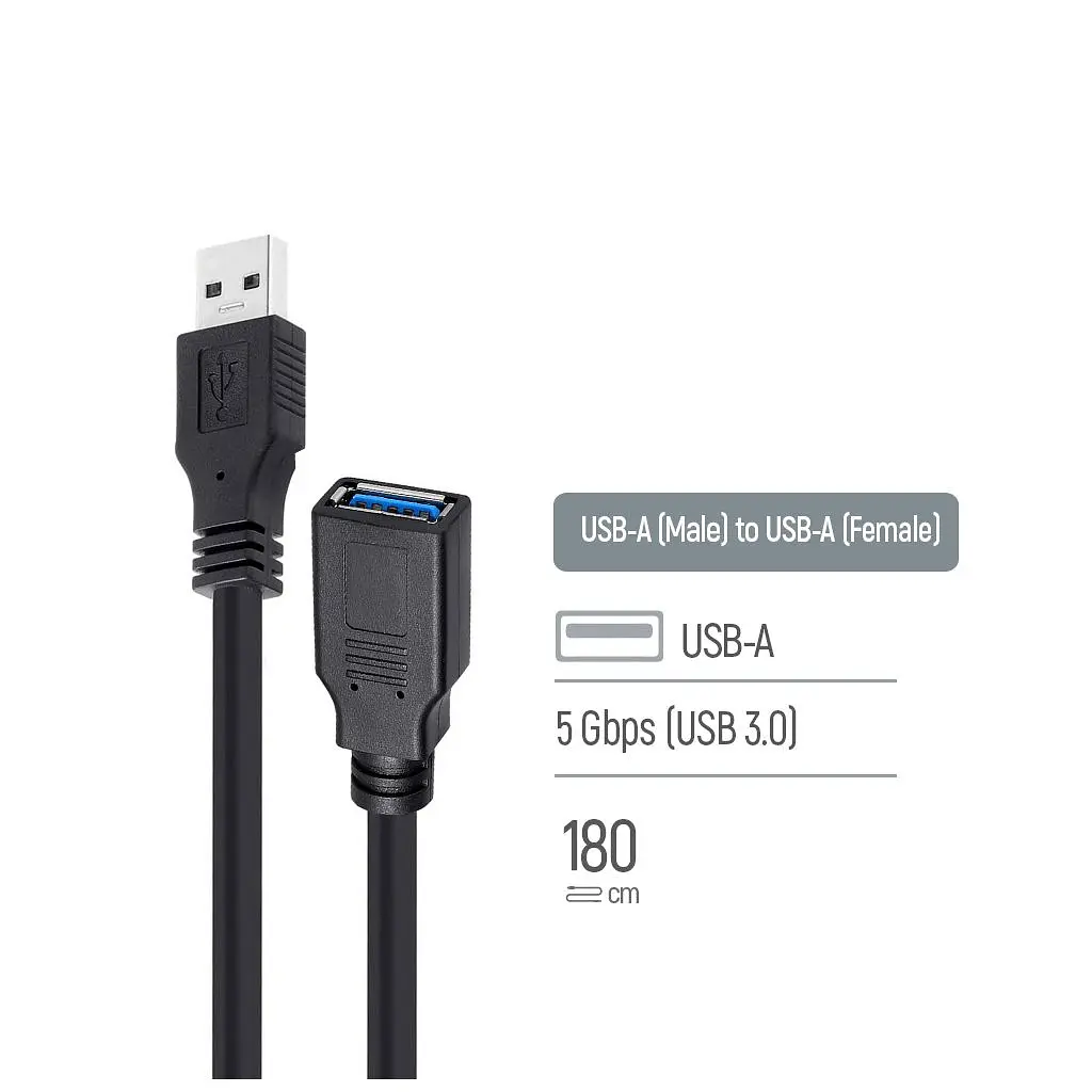 Дата кабель USB 3.0 AM/AF 1.8m black ColorWay (CW-CBUF075-BK) - фото 5