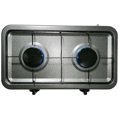 Настільна газова плита двокнфоркова Domotec MS-6602 0,54 кВт х2 Сіра - фото 3