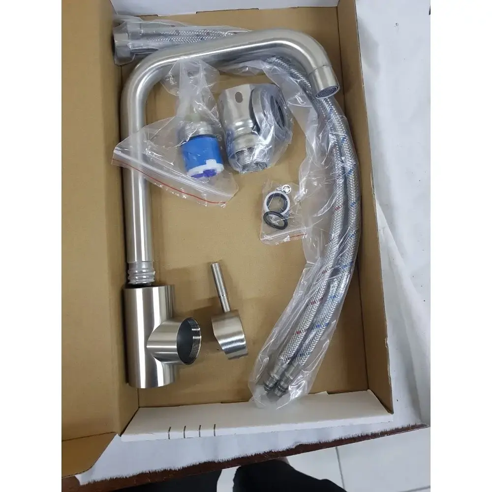 Змішувач кухонний Platinum NS02B поворотний одноважільний нержавіюча сталь (000037810) - фото 3